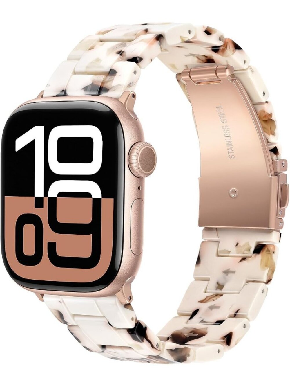 Women's Nougat White Featherlight Resin Apple Band Lightweight Wrist Watches